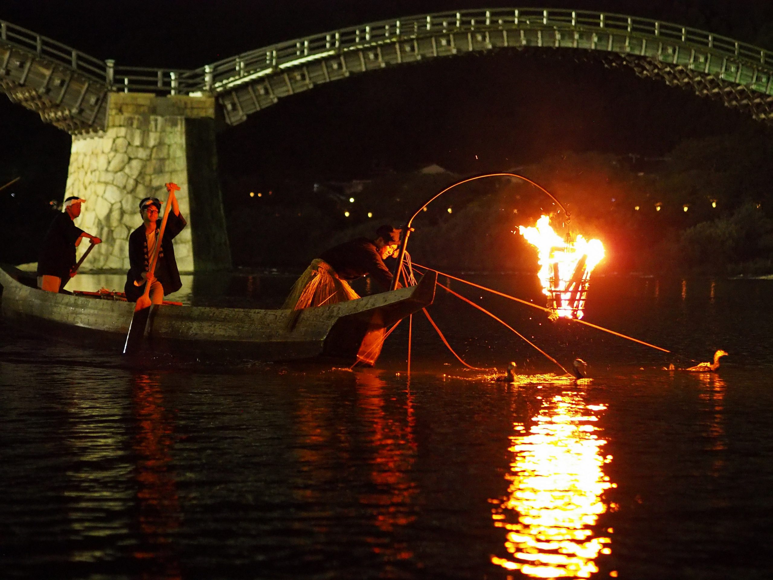 cormorant fishing of kintaikyo bridge