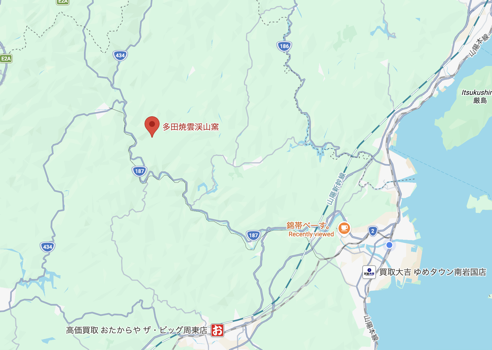 Tadamura Tea ceremony map